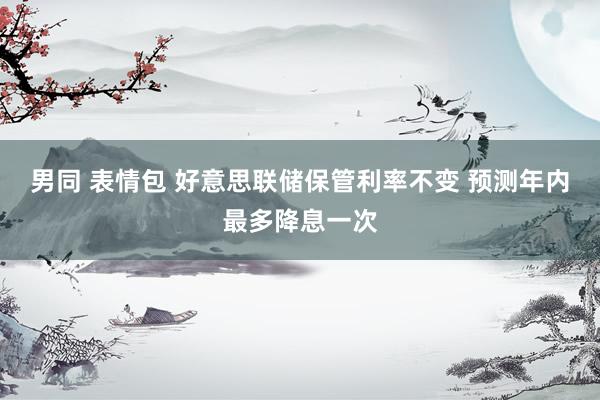男同 表情包 好意思联储保管利率不变 预测年内最多降息一次
