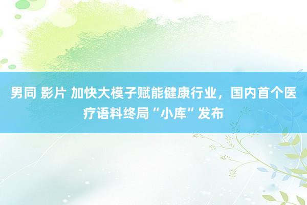 男同 影片 加快大模子赋能健康行业，国内首个医疗语料终局“小库”发布