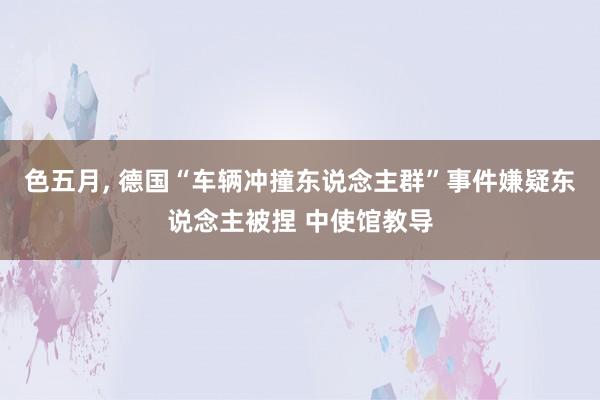 色五月， 德国“车辆冲撞东说念主群”事件嫌疑东说念主被捏 中使馆教导