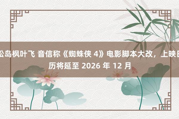 松岛枫叶飞 音信称《蜘蛛侠 4》电影脚本大改，上映日历将延至 2026 年 12 月