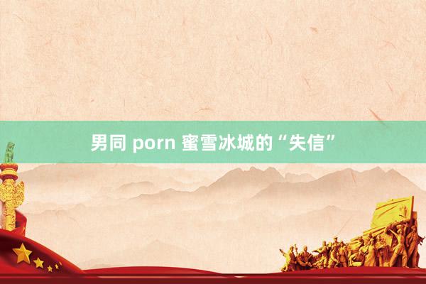 男同 porn 蜜雪冰城的“失信”