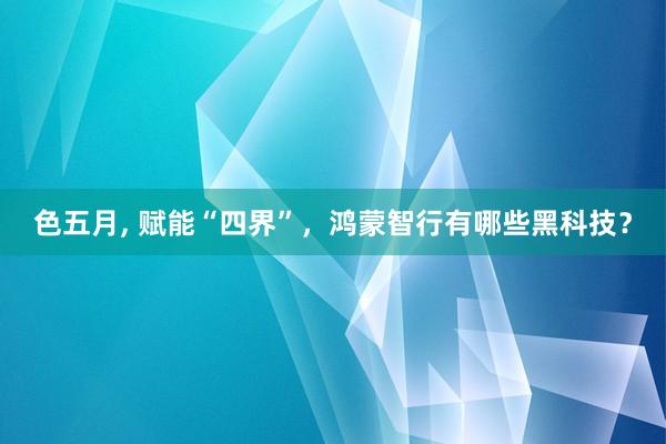 色五月， 赋能“四界”，鸿蒙智行有哪些黑科技？