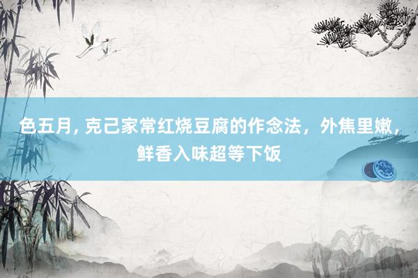 色五月， 克己家常红烧豆腐的作念法，外焦里嫩，鲜香入味超等下饭