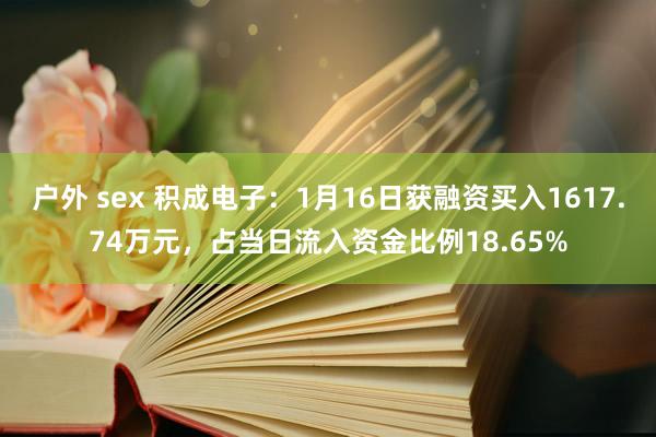 户外 sex 积成电子：1月16日获融资买入1617.74万元，占当日流入资金比例18.65%