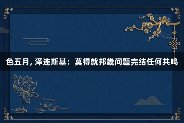 色五月， 泽连斯基：莫得就邦畿问题完结任何共鸣