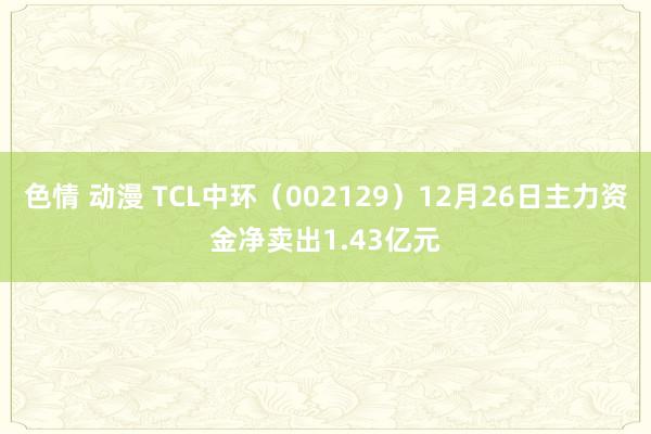 色情 动漫 TCL中环（002129）12月26日主力资金净卖出1.43亿元