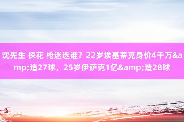 沈先生 探花 枪迷选谁？22岁埃基蒂克身价4千万&造27球，25岁伊萨克1亿&造28球