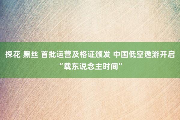 探花 黑丝 首批运营及格证颁发 中国低空遨游开启“载东说念主时间”