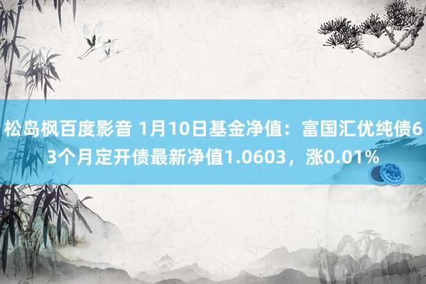 松岛枫百度影音 1月10日基金净值：富国汇优纯债63个月定开债最新净值1.0603，涨0.01%