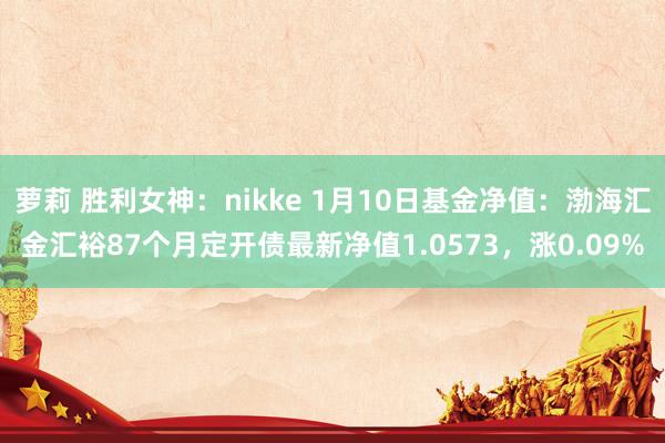 萝莉 胜利女神：nikke 1月10日基金净值：渤海汇金汇裕87个月定开债最新净值1.0573，涨0.09%