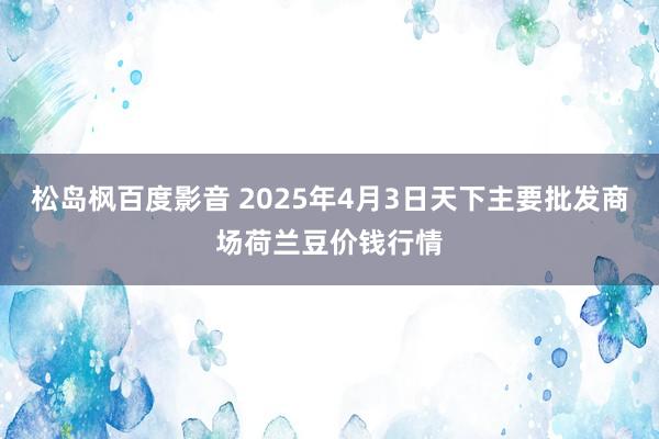松岛枫百度影音 2025年4月3日天下主要批发商场荷兰豆价钱行情