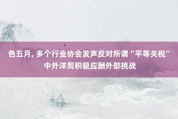 色五月， 多个行业协会发声反对所谓“平等关税” 中外洋贸积极应酬外部挑战