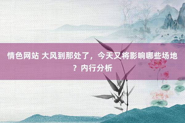 情色网站 大风到那处了，今天又将影响哪些场地？内行分析
