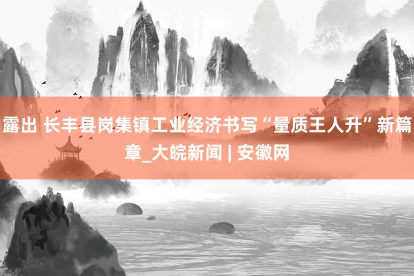 露出 长丰县岗集镇工业经济书写“量质王人升”新篇章_大皖新闻 | 安徽网