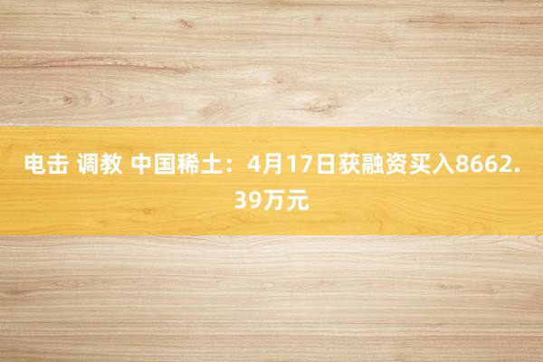 电击 调教 中国稀土：4月17日获融资买入8662.39万元
