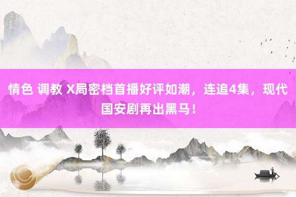 情色 调教 X局密档首播好评如潮，连追4集，现代国安剧再出黑马！
