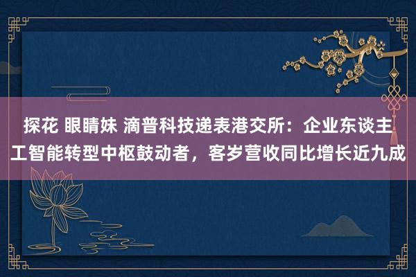 探花 眼睛妹 滴普科技递表港交所：企业东谈主工智能转型中枢鼓动者，客岁营收同比增长近九成