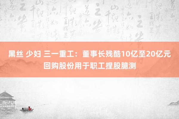 黑丝 少妇 三一重工：董事长残酷10亿至20亿元回购股份用于职工捏股臆测