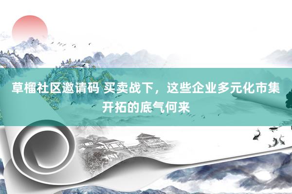 草榴社区邀请码 买卖战下，这些企业多元化市集开拓的底气何来