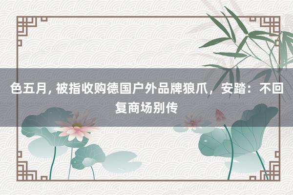 色五月， 被指收购德国户外品牌狼爪，安踏：不回复商场别传