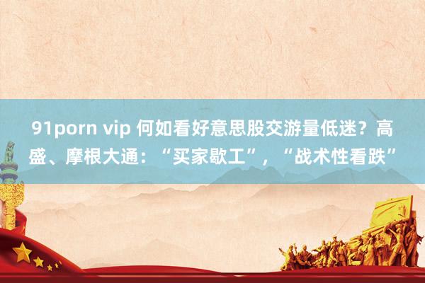 91porn vip 何如看好意思股交游量低迷？高盛、摩根大通：“买家歇工”，“战术性看跌”