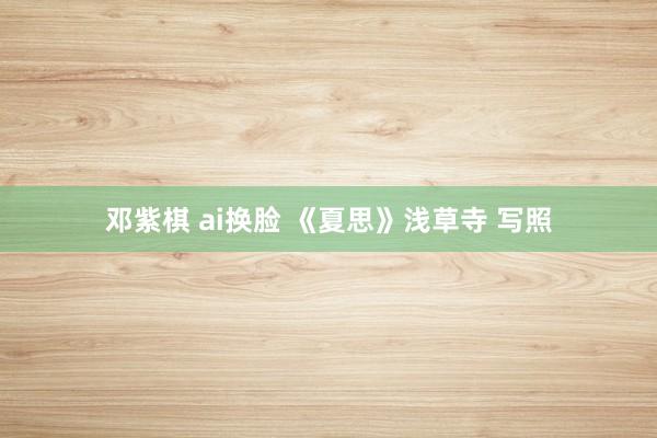 邓紫棋 ai换脸 《夏思》浅草寺 写照