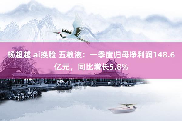 杨超越 ai换脸 五粮液：一季度归母净利润148.6亿元，同比增长5.8%